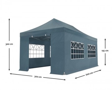 Easy up 3x6m grijs 40mm  afmetingen1 2