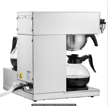 Filterkoffiezetapparaat1voor12kopjeskoffiezetapparaatmet3glazenkaraffenen3warmhoudplatenopschenkkoffiezetapparaatvanroestvrijstaalhurennovarentnljpg