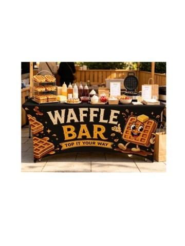 Wafels thema tafelkleed huren novarent.nl